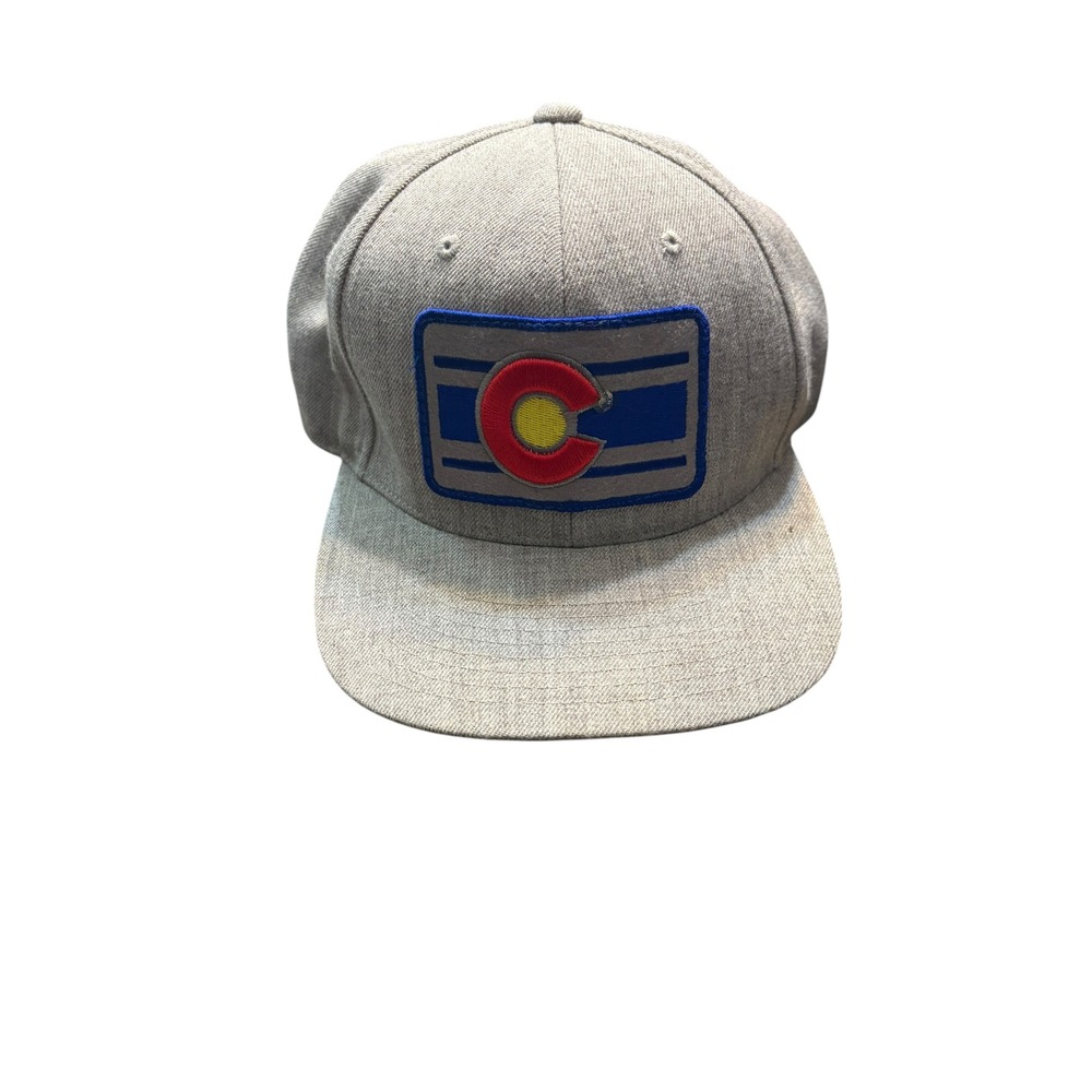 Colorado Limited Snapback Hat Gray Heather State Flag Patch Green Underbrim Cap